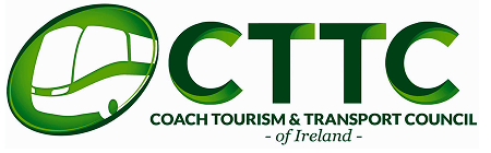 alt="Logo of the Coach Tourism & Transport Council (CTTC) of Ireland, featuring a green color scheme and a stylized coach design."