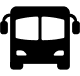 Black icon of a bus representing Corduff Travel’s modern, comfortable, and luxury fleet used for private hire and group travel across Ireland.